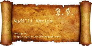 Nyúli Verita névjegykártya